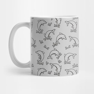 Dolphin Icons Pattern Mug